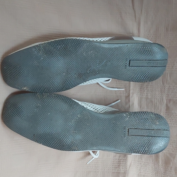 PRADA white mesh with silver leather oxfords, EU 37.5 (7.5-8) RARE - Picture 9 of 11